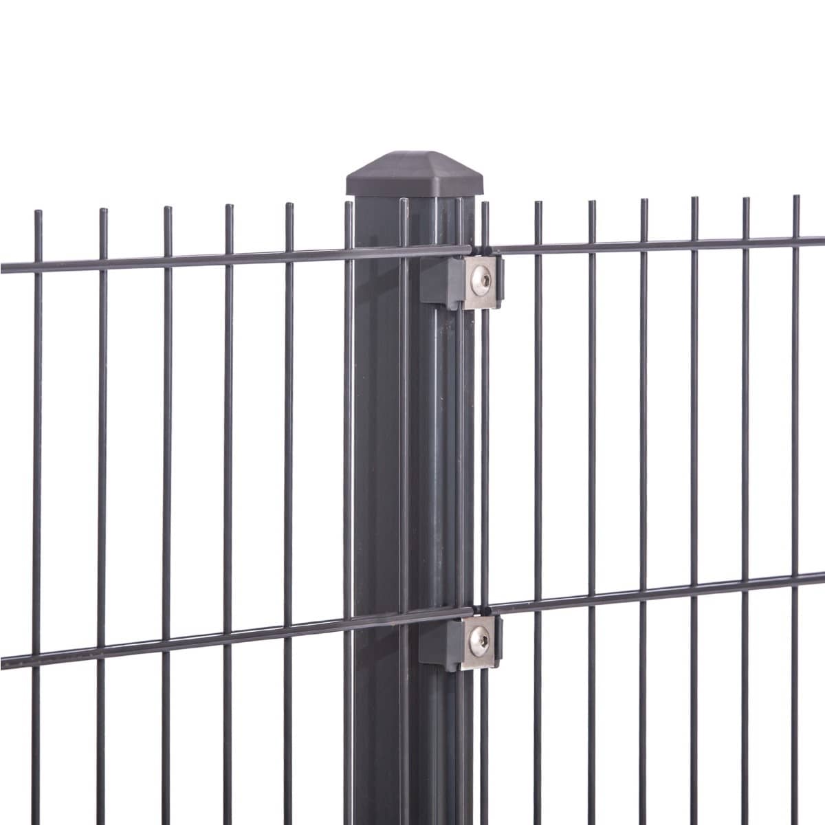 10-50 Nietmutter M8 Stahl Flachkopf ca. 11x22 Zaunbau Gittermatten Zaun Anthrazitgrau — ZAUNDISCOUNT Zaun-Zubehör (Schellen, Kappen, Pfostenhalter) für Doppelstabmattenzaun — direkt vom Hersteller