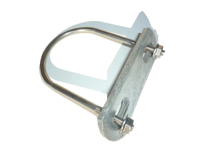 Bügel für Rundpfosten 50er M6 Rundbügel Zaun U-Bügel Halterungen — Zaunpfosten 60×40mm feuerverzinkt für Doppelstabmatten — Ersatz für rostige Pfosten, schraubbar