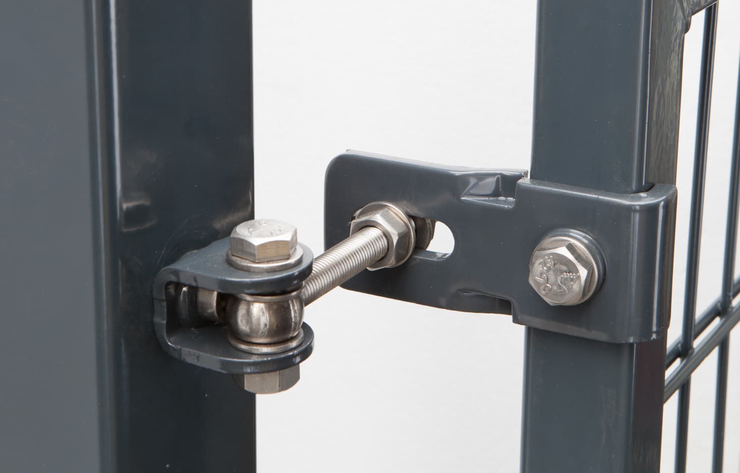 Tor, Vario Compact, H80xLW100cm anthrazit, Doppelstabmatten, Gittermattenzaun – Ansicht 8