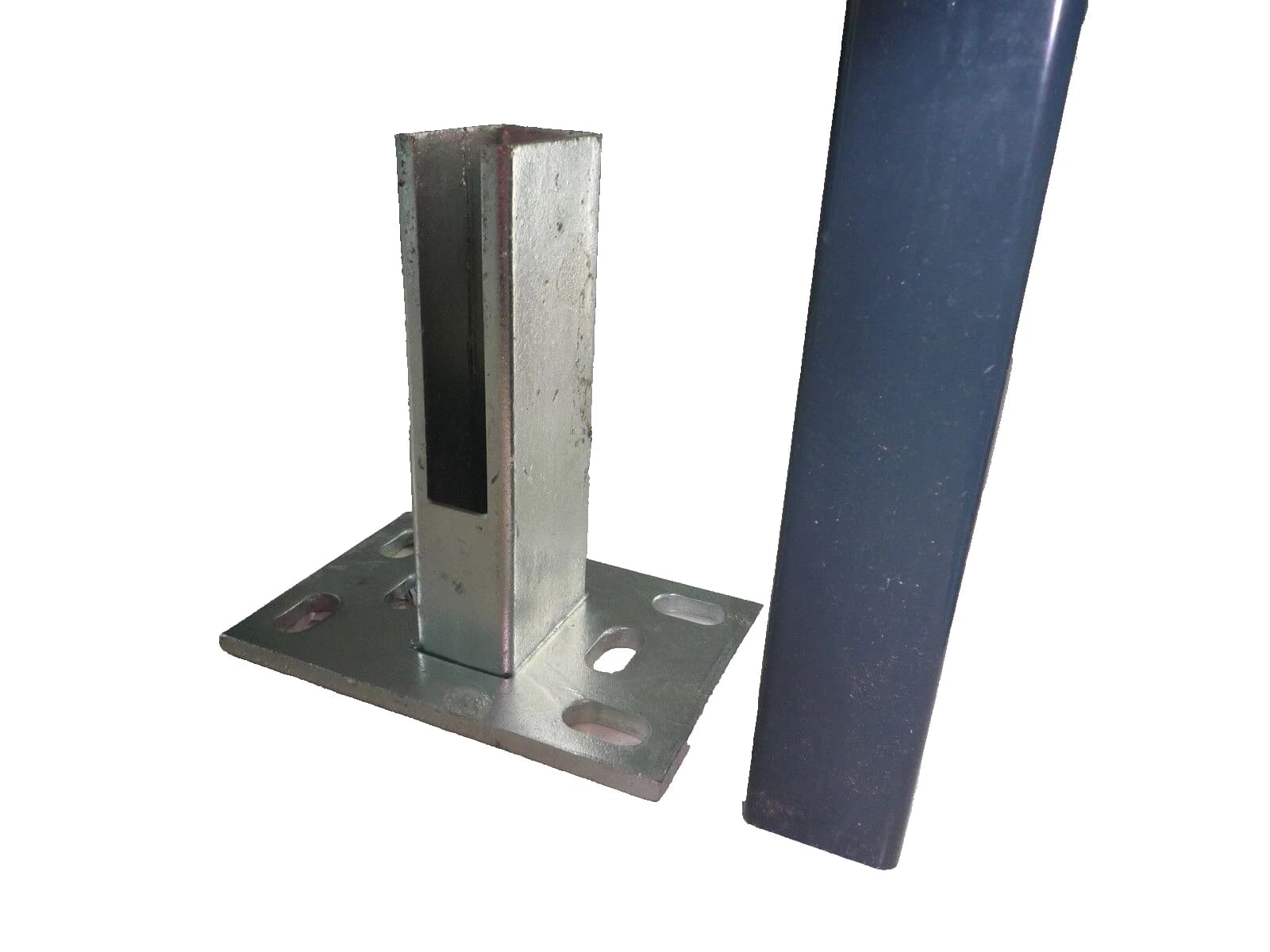 10 Stück Fußplatten Pfostenadapter Zaun Bodenplatte Doppelstabmatten Dübelplatte — Zaun-Zubehör (Schellen, Kappen, Pfostenhalter) für Doppelstabmattenzaun — direkt vom Hersteller