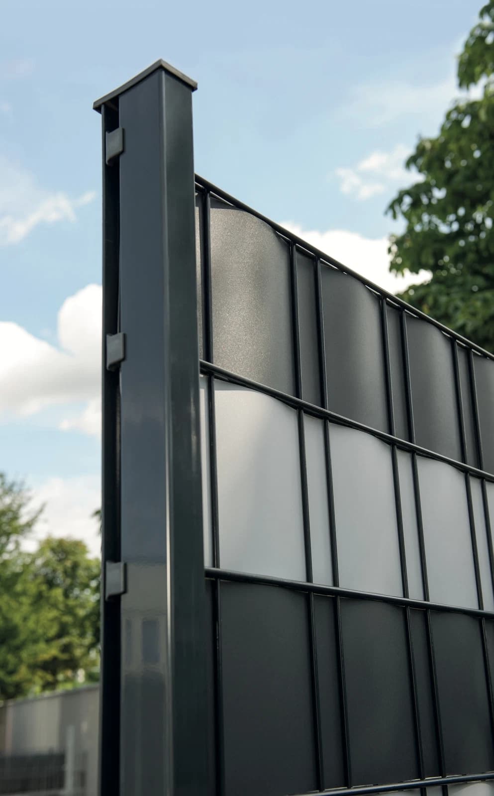 Premium hart Sichtschutzrollen 35m Zaun Doppelstabmatten Gitterzaun TOP 3 Farben — Hart-PVC Sichtschutzstreifen für Doppelstabmatten — UV-beständig, blickdicht, einfach einzuflechten